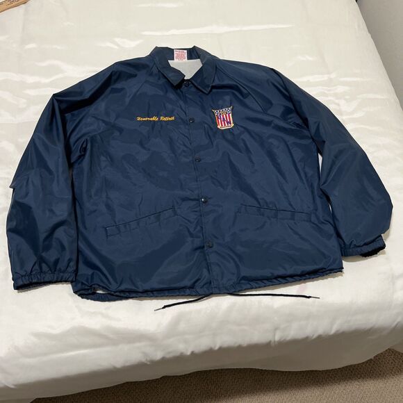 Vintage UAW Retiree Local 549 Nylon Jacket Windbreaker Snap Button XL - Picture 1 of 10